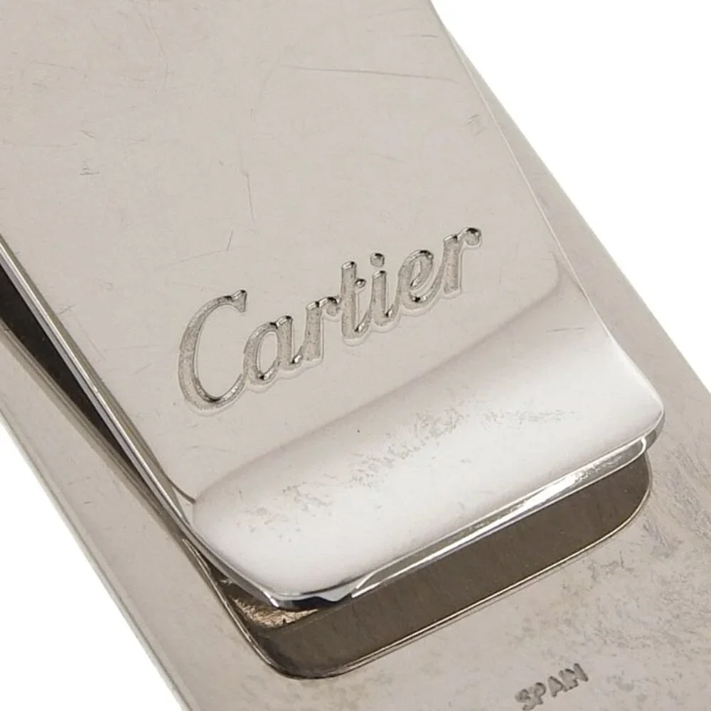 Cartier Happy Birthday 2 C Decor Logo Engraved Bill Clip Billfold Money Clip